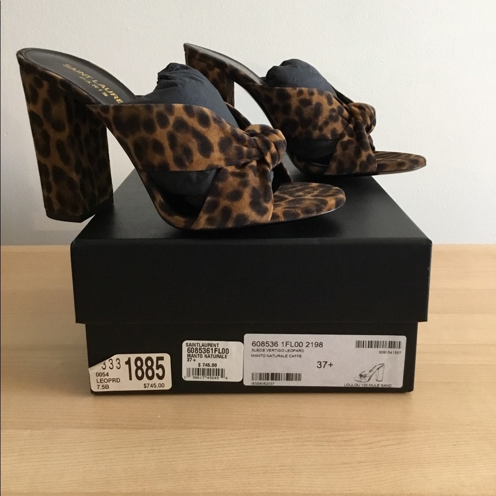 ❌SOLD❌ Saint Laurent Leopard Mules - Picture 8 of 8